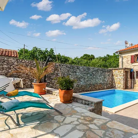 In Krk With Outdoor Swimming Pool Garica